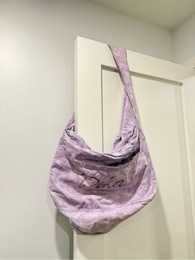 Lavender Scripted Logo Hobo Shoulder Bag